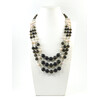 Exclusive necklace &quot;Fase&quot; Topaz, Pearls, 3 rows