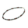 Exclusive necklace &quot;Lava&quot; Shungite, Hematite barrel, Coral rondel