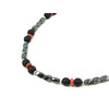 Exclusive necklace &quot;Lava&quot; Shungite, Hematite barrel, Coral rondel