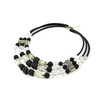 Exclusive necklace &quot;Prima donna&quot; Lava, Rock crystal, 3 rows