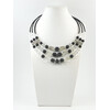 Exclusive necklace &quot;Prima donna&quot; Lava, Rock crystal, 3 rows