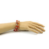 Exclusive bracelet &quot;Solya&quot; Carnelian, crumb, 2 rows