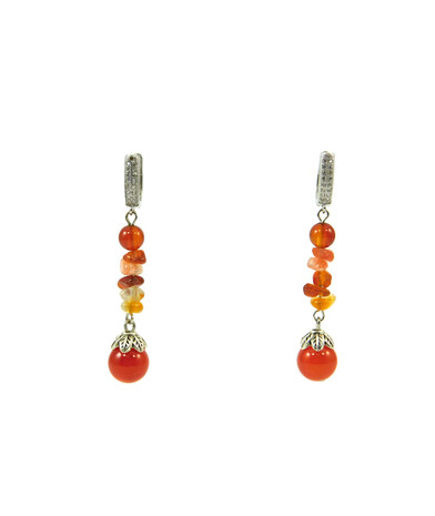 Exclusive earrings "Solya" carnelian, crumb