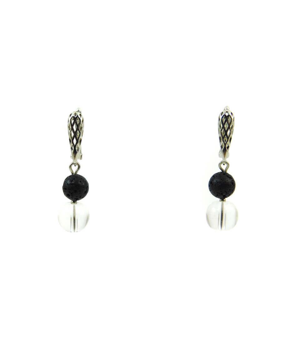 Exclusive earrings "Prima donna" Lava, Rock crystal