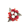 Exclusive brooch &quot;Forest berry&quot; Adular, Coral crumb