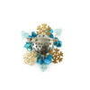 Exclusive brooch &quot;Shine&quot; Sugar quartz, Mother of pearl crumb