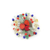 Exclusive brooch &quot;Vyshyvanka 2&quot; Coral tail, Citrine, Jade crumb