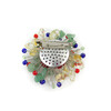 Exclusive brooch &quot;Vyshyvanka 2&quot; Coral tail, Citrine, Jade crumb