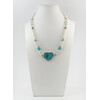 Exclusive necklace &quot;Aqua&quot; Aquamarine, Quartz facet, Rondel pearls