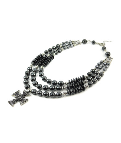 Exclusive necklace "Zena" Hematite, rondel, 3 rows