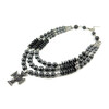 Exclusive necklace &quot;Zena&quot; Hematite, rondel, 3 rows