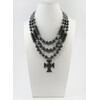 Exclusive necklace &quot;Zena&quot; Hematite, rondel, 3 rows