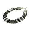 Exclusive necklace &quot;Lin&quot; Kahalong, Shungite, Cat&#039;s eye, Hematite facet, 3 rows