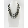 Exclusive necklace &quot;Lin&quot; Kahalong, Shungite, Cat&#039;s eye, Hematite facet, 3 rows