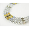 Exclusive necklace &quot;Latta&quot; Rock crystal, Citrine, Sapphire chevron, 3 rows