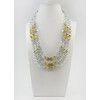 Exclusive necklace &quot;Latta&quot; Rock crystal, Citrine, Sapphire chevron, 3 rows