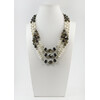 Exclusive necklace &quot;Antoinette&quot; Topaz, Rondel pearls, rice, 3 rows