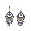 Exclusive earrings &quot;Carmelita&quot; Amethyst facet, cube facet, silver