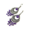 Exclusive earrings &quot;Carmelita&quot; Amethyst facet, cube facet, silver