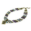 Exclusive necklace &quot;Hutsul motifs&quot; Amethyst, Aquamarine, Rose quartz, Rock crystal, 3 rows