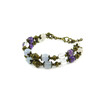 Exclusive bracelet &quot;Hutsul motifs&quot; Amethyst, Aquamarine, Rose quartz, Rock crystal, 2 rows