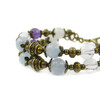 Exclusive bracelet &quot;Hutsul motifs&quot; Amethyst, Aquamarine, Rose quartz, Rock crystal, 2 rows