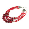 Exclusive necklace &quot;Valide&quot; Coral, 5 rows