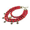 Exclusive necklace &quot;Eleanor&quot; Coral, 3 rows