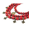 Exclusive necklace &quot;Eleanor&quot; Coral, 3 rows