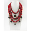 Exclusive necklace &quot;Eleanor&quot; Coral, 3 rows