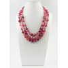 Exclusive necklace &quot;Pink Nymph&quot; Agate facet, 3 rows