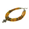 Exclusive necklace &quot;Kaleria&quot; Amber resin, 3 rows