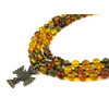 Exclusive necklace &quot;Kaleria&quot; Amber resin, 3 rows