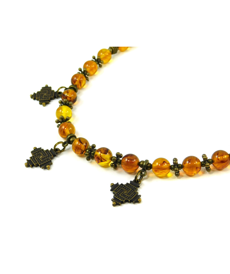 Exclusive necklace "Landa" Amber resin