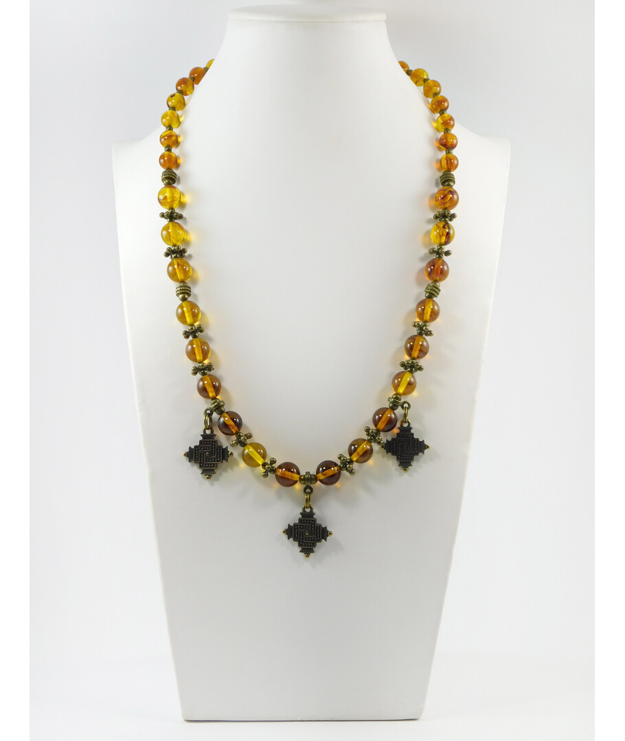 Exclusive necklace "Landa" Amber resin