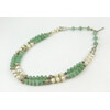 Exclusive necklace &quot;Felina&quot; Jade rondel, Pearls, 2 rows