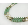 Exclusive necklace &quot;Felina&quot; Jade rondel, Pearls, 2 rows