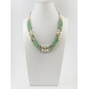 Exclusive necklace &quot;Felina&quot; Jade rondel, Pearls, 2 rows