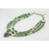 Exclusive necklace &quot;Amelia&quot; Jade, rondel, Pearls, 3 rows