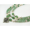 Exclusive necklace &quot;Amelia&quot; Jade, rondel, Pearls, 3 rows