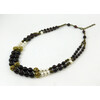 Exclusive necklace &quot;Jasper&quot; Pomegranate, pearls, rondel, 2 rows