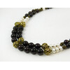 Exclusive necklace &quot;Jasper&quot; Pomegranate, pearls, rondel, 2 rows