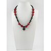 Exclusive necklace &quot;Coral Zgarda&quot; coral, agate, rondel