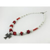 Exclusive necklace &quot;Rosetta&quot; Coral tail, rondel, Agate facet