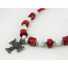 Exclusive necklace &quot;Rosetta&quot; Coral tail, rondel, Agate facet