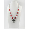 Exclusive necklace &quot;Rosetta&quot; Coral tail, rondel, Agate facet