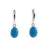 Turquoise press earrings, silver