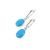 Turquoise press earrings, silver