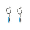 Turquoise press earrings, silver