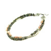 Exclusive necklace &quot;Elena&quot; Opal barrel, Pearls, rondel, Labrador crumb, 2 rows